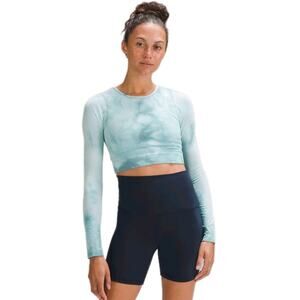 LULULEMON Ebb to Street Long-Sleeve Shirt Marble Dye Tidal Teal Women's 12